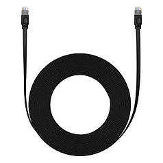 Кабель мережевий RJ45 Baseus CAT6 LAN Ethernet RJ45 плаский 12 м Black (N020696)