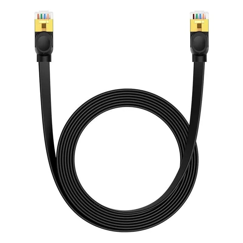 Кабель мережевий RJ45 Baseus CAT7 B00133207111-04 RJ45 плаский 5 м Black (N020694)