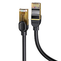 Мережевий кабель RJ45 Baseus WKJS010701 круглий 10 м Black N, фото 3