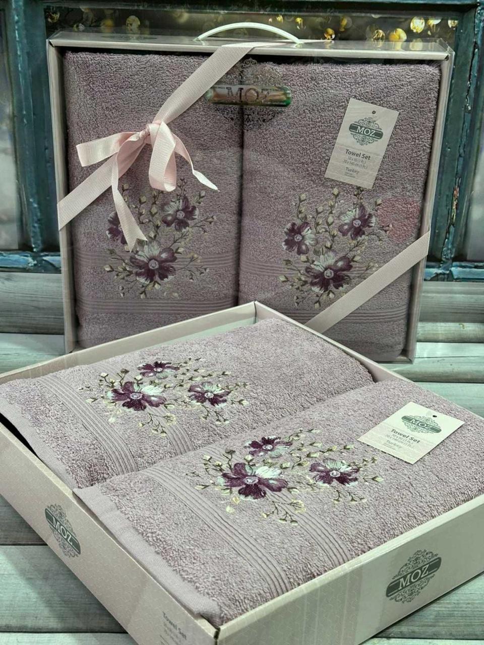 Moz cicek 05 2в1подарунковий набір рушників. 480 г/м2. Moz Туреччина.