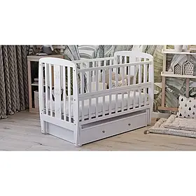 Дитяче ліжечко Дубок Друзі з ящиком та маятником, Білий