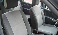 Чехлы салона автомобиля универсальные (передние сидения) серый+черный "Авто Світ"