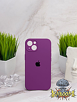Чехол с закрытой камерой и низом на Айфон 15 Плюс Фиолетовый / Silicone Case для iPhone 15 Plus Elderberry