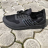 Чоловічі кросівки літо чорний 46 розмір. Кросівки сітка сіточка чоловічі. HU-306 Колір: чорний, фото 3