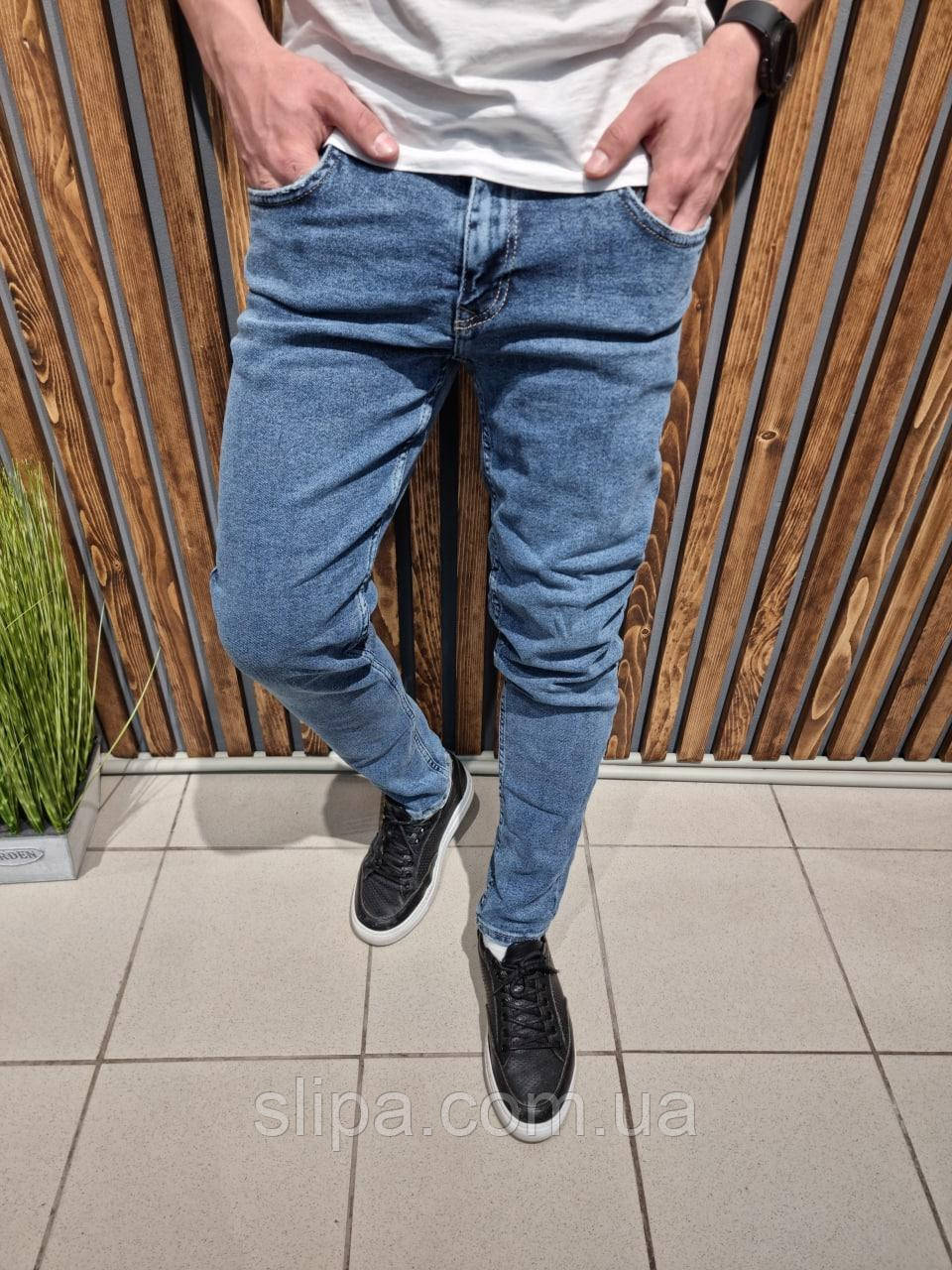 Мужские джинсы BigBull голубые slim fit 31 - фото 1 - id-p2092949081