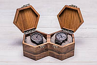 Сотовая шкатулка для наручных часов с деревянной крышкой с логотипом Персонализированный подарок