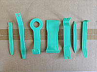 7шт набор лопатки разборка обшивки клипс клипсодер синий/зеленый