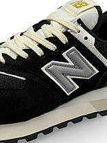 Чоловічі кросівки New Balance Classic Black White Gray Взуття Нью Беланс Классік замша текстиль демісезон, фото 6