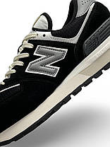 Чоловічі кросівки New Balance Classic Black White Gray Взуття Нью Беланс Классік замша текстиль демісезон, фото 5