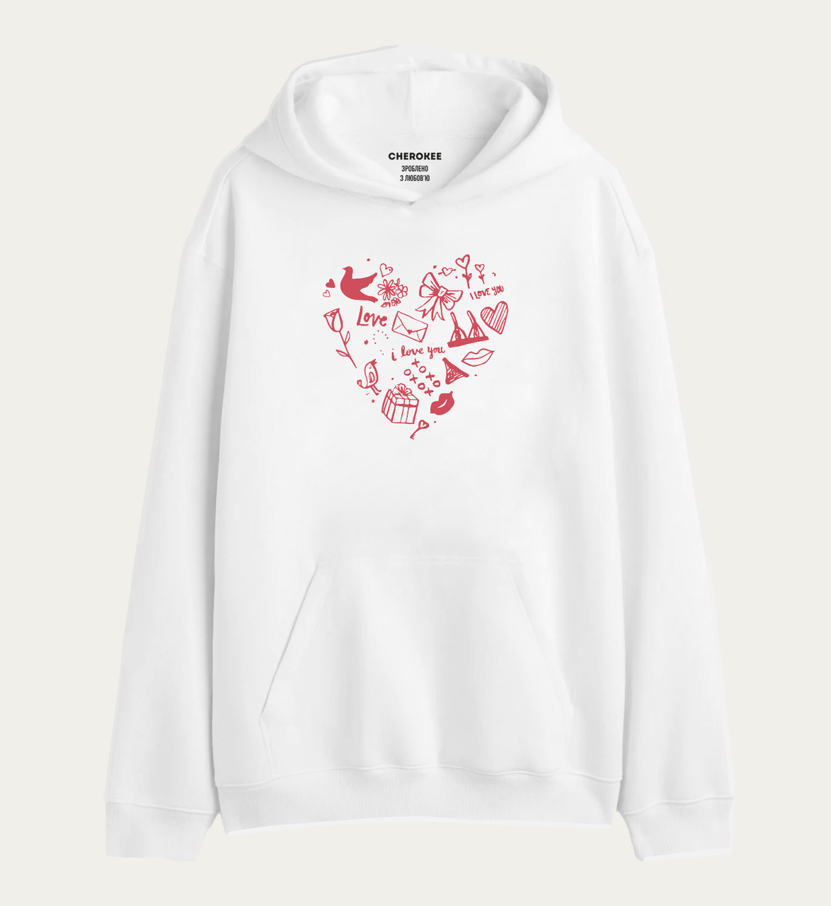 Толстовка з прикольним дизайном "Happy Valentine's Day"