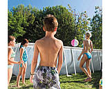 Каркасний прямокутний басейн Intex 26780 (400-200-100см, 6836 л, фільтр) Сірий Chevron, фото 5