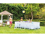 Каркасний прямокутний басейн Intex 26780 (400-200-100см, 6836 л, фільтр) Сірий Chevron, фото 6
