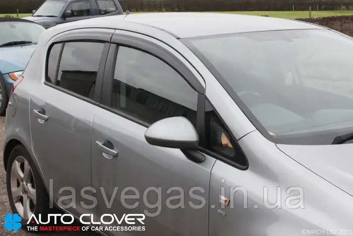 Дефлектори вікон (вітровики) Opel Corsa E / D 2006-2019 (Autoclover/Південна Корея)