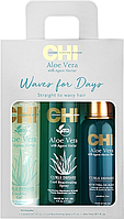 Набор CHI Aloe Vera Waves For Days Kit (h/gel/147мл + spray/177мл + h/oil/89мл) (633911816523)