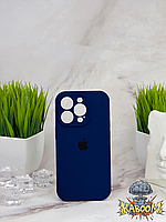 Чехол с закрытой камерой и низом на Айфон 15 Про Темно - Синий / Silicone Case для iPhone 15 Pro Dark Blue