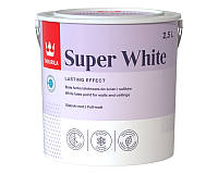 Краска ярко-белая Tikkurila SUPER WHITE для потолков глубоко-матовая 2,5л