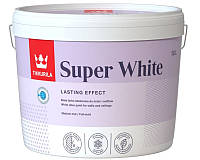 Краска ярко-белая Tikkurila SUPER WHITE для потолков глубоко-матовая 10л