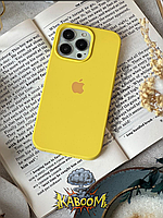 Чехол с закрытым низом на Айфон 15 Про Желтый / Silicone Case для iPhone 15 Pro Canary yellow