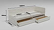 Односпальне ліжко з шухлядами Соната-800 Крафт білий, фото 5