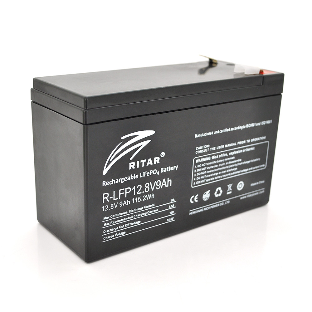 Акумуляторна батарея Ritar LiFePO4 12,8 V 9 Ah (115,2Wh) ( 150 x 65 x 95 (100) Q10