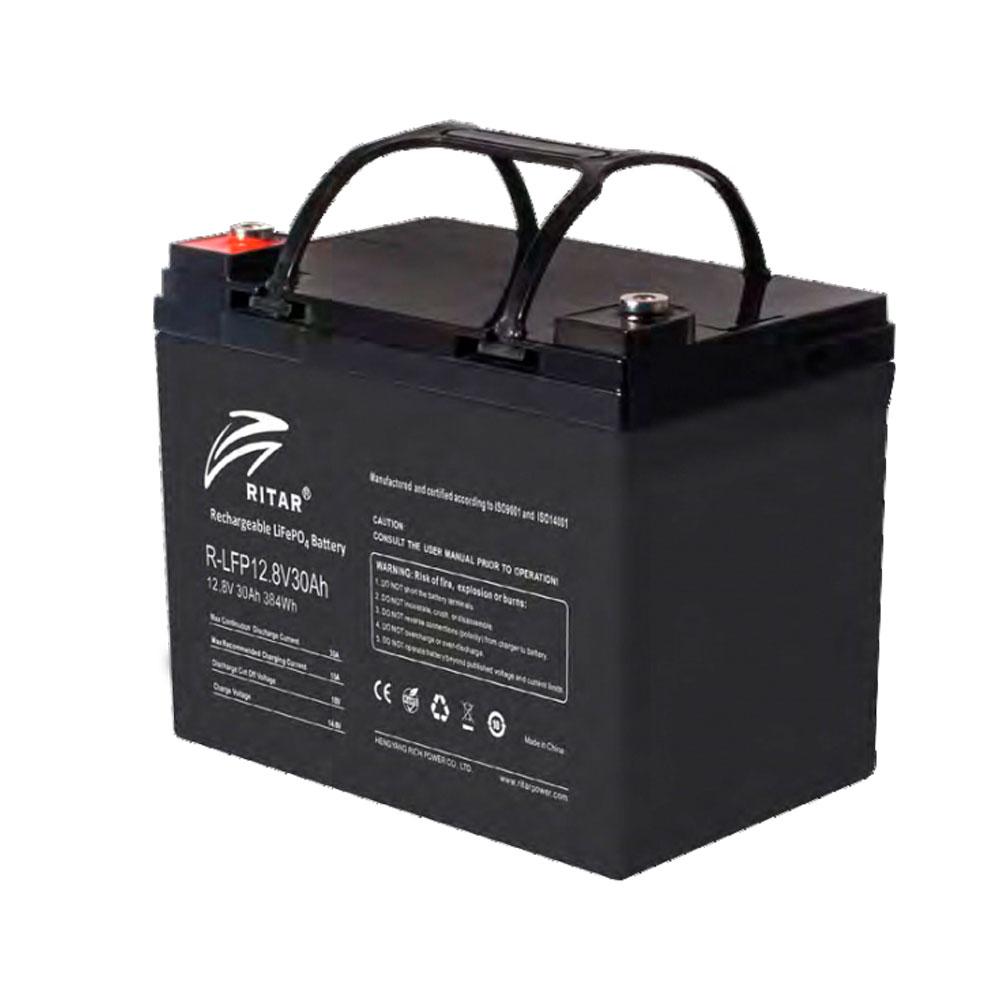Акумуляторна батарея Ritar LiFePO4 12,8 V 30 Ah 384 Wh (195 x 155 x 130) Q1