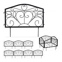 Комплект декоративных секционных ограждений для цветников, железо, 4 шт.
