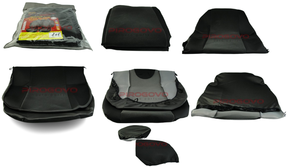 Чохли салону автомобіля універсальні (передні сидіння) Чорні "Авто Світ", фото 1