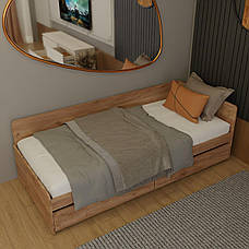 Односпальне ліжко з шухлядами Соната-800 Крафт золотий, фото 2