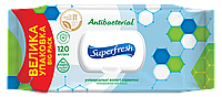 Влажные салфетки Superfresh Antibacterial с клапаном 120 шт