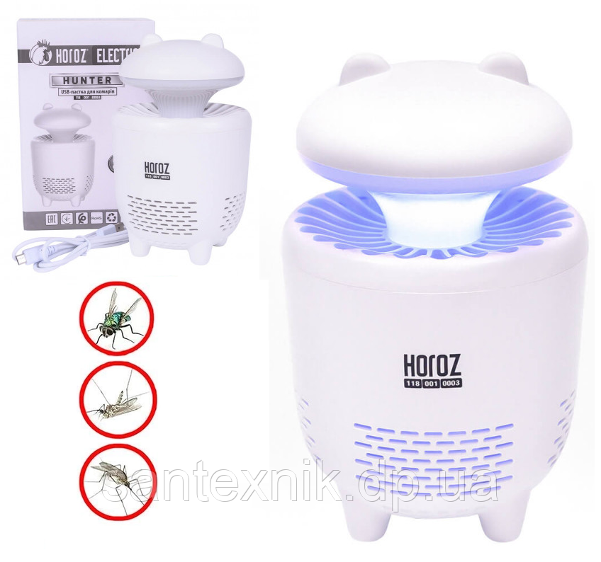 Лампа LED від комарів 3W HUNTER (пастка для комарів) Horoz Electric