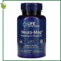 Neuro-Mag, L-треонат магния, 90 вегетарианских капсул, Life Extension, США