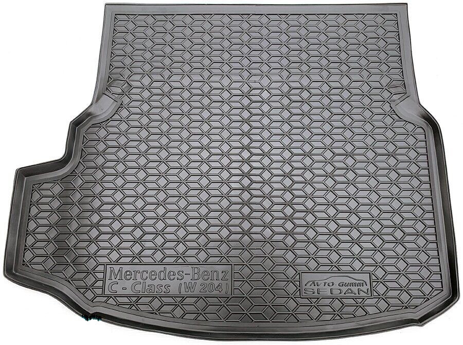 Килимок в багажник для Mercedes W204 (седан) гумовий (AVTO-Gumm) автогум, фото 1