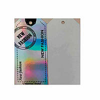 Бирка картонная серебро для одежды Этикетка бумажная навесная готовая ярлык 1000 шт