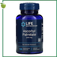 Аскорбил пальмитат, жирорастворимый витамин С, 500 мг, 100 вегетарианских капсул, Life Extension