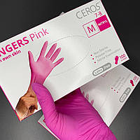 Перчатки нитриловые CEROS Fingers® Pink 100 шт XS S M