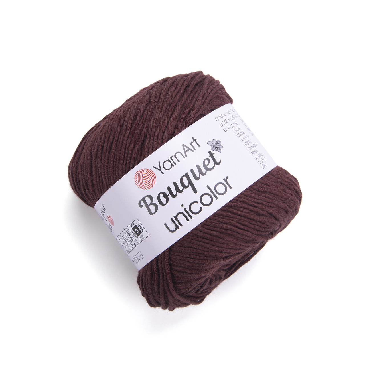 Yarnart BOUQUET UNICOLOR (Ярнарт Букет Уніколор) № 3209 коричневий (Пряжа бавовна, нитки для в'язання)
