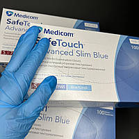 Перчатки Нитриловые Medicom SafeTouch Advanced Slim Blue