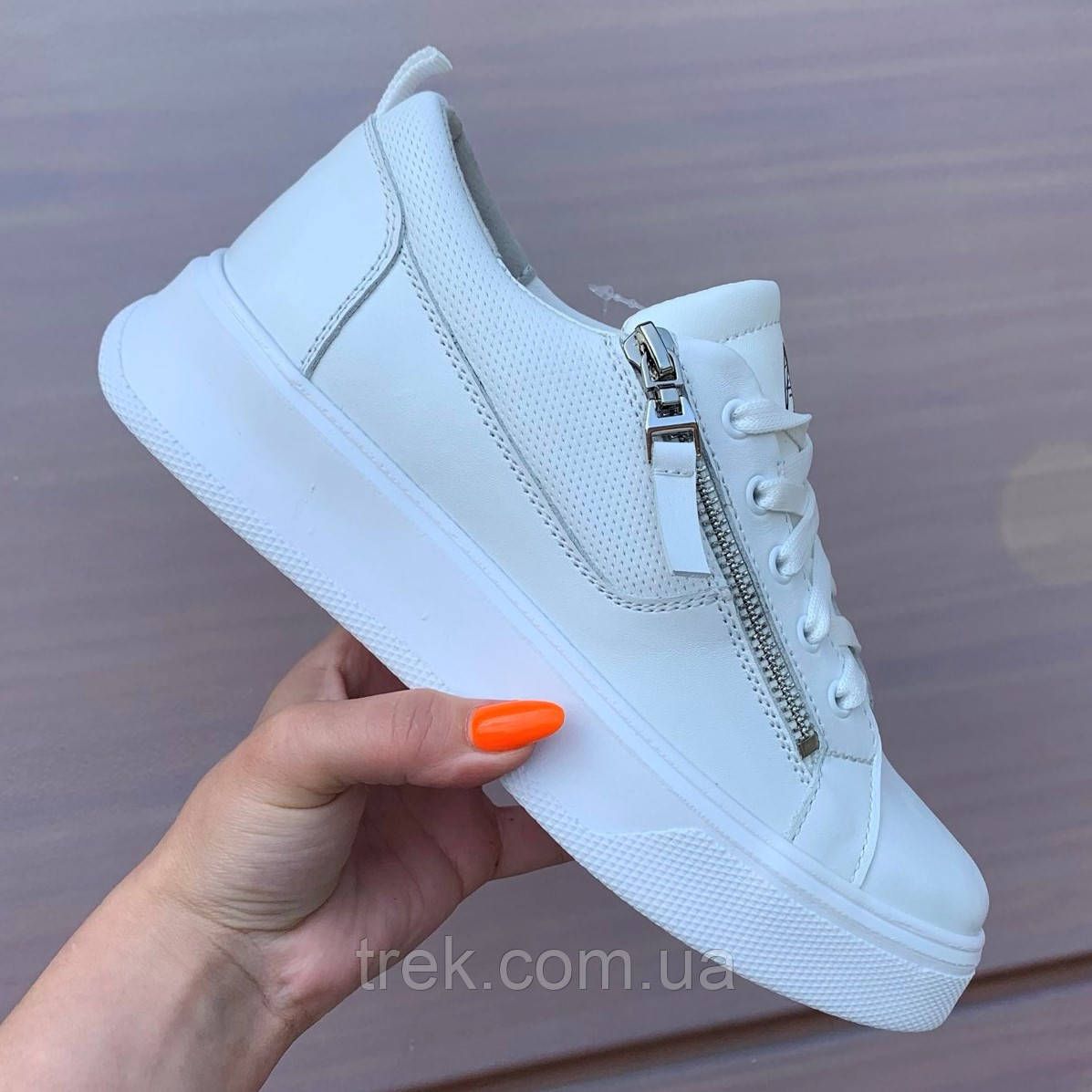 Кросівки жіночі шкіряні білі /23094/ 39р, фото 1
