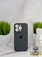 Чехол с закрытой камерой и низом на Айфон 15 Про Макс Серый / Silicone Case для iPhone 15 Pro Max Dark Grey