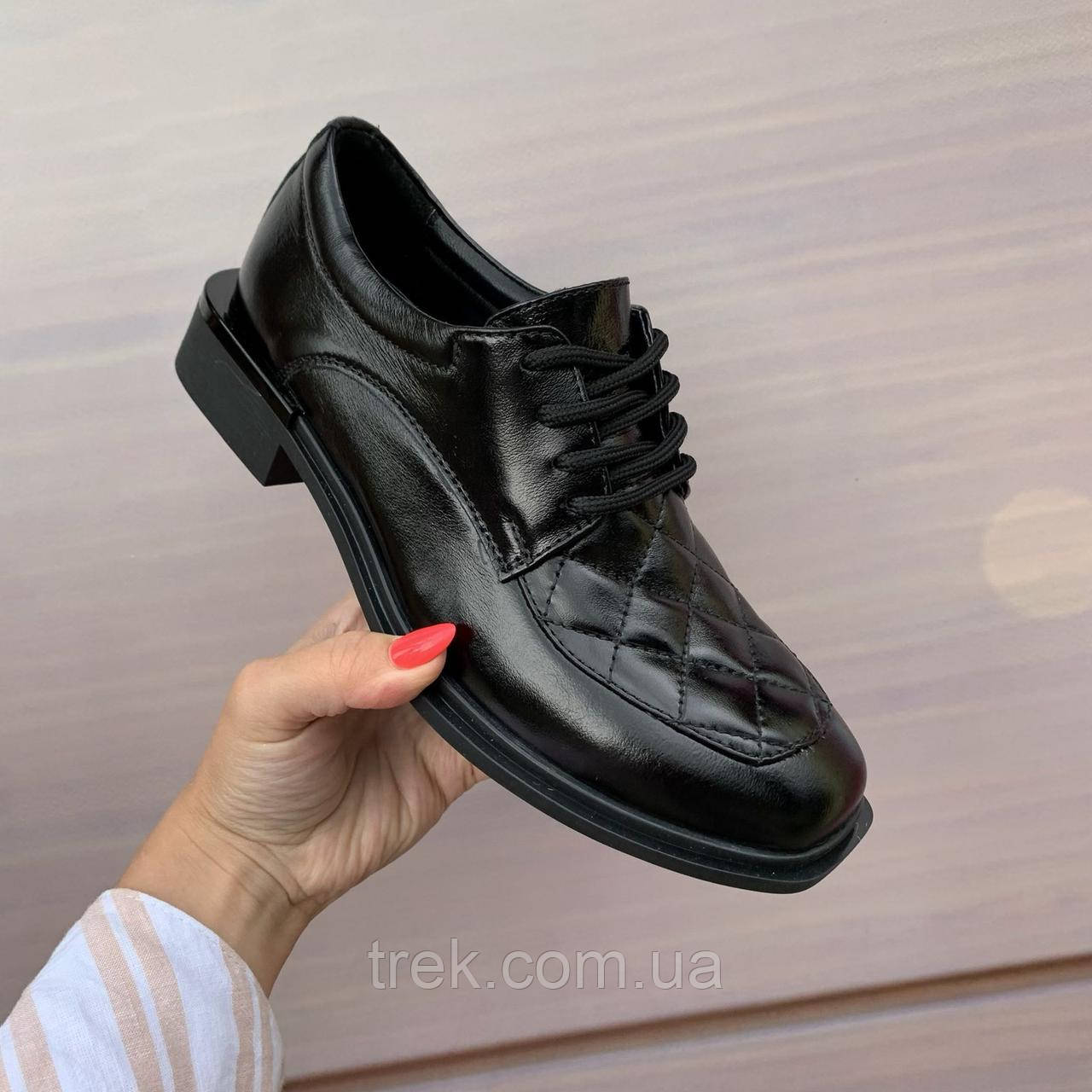 Туфлі жіночі шкіряні чорні /22455/ 40р, фото 1