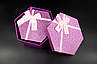 Коробка подарункова шестикутник. 3 шт/комплект. Колір рожевий глітер. 19х10см., фото 4