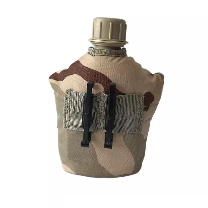Фляга армейская для воды 1 литр с чехлом и котелком песочный камуфляж - фото 2 - id-p2093027986