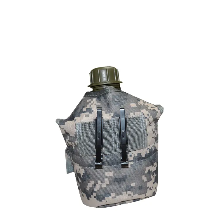 Фляга армейская для воды 1 литр с чехлом и котелком серый пиксель - фото 7 - id-p2093027992