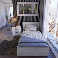 Односпальне ліжко Соната-900 Крафт білий, фото 3