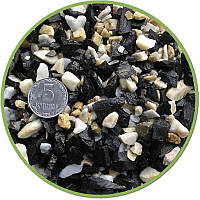 Грунт для аквариума Aqua Natural, базальт черно-белый 10 кг мелкий (2-5мм)