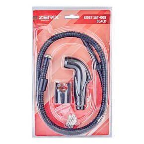 Набір для душу гігієнічного Zerix Bidet SET-008 Black (колір чорний) (ZX4914), фото 2