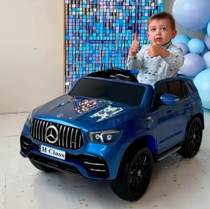 Дитячий електромобіль Джип Mercedes-Benz на акумуляторі синій лак, фото 1