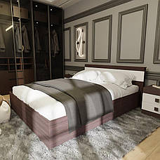Ліжко двоспальне Соната-1400 Венге + білий, фото 2