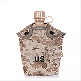 Фляга армійська для води 1 літр пісочний піксель, фото 3
