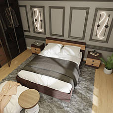 Ліжко двоспальне Соната-1400 Венге + крафт золотий, фото 3